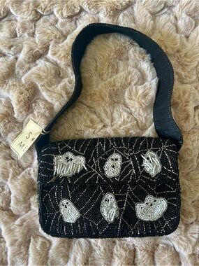 NWT Sol and Mer Halloween Ghost Beaded Shoulder Bag